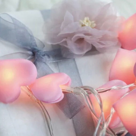 Led heart string Lights cute love home room decor pink blue wall decoration - Picture 8 of 12